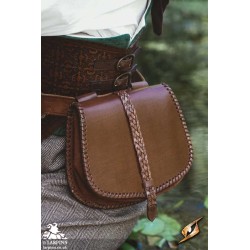 Medieval Laced Pouch - Brown - Large - LARP Costumes