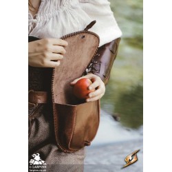 Medieval Laced Pouch - Brown - Large - LARP Costumes