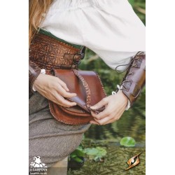 Medieval Laced Pouch - Brown - Large - LARP Costumes
