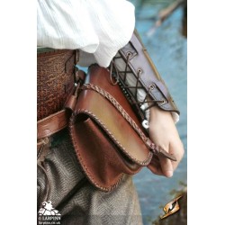 Medieval Laced Pouch - Brown - Large - LARP Costumes