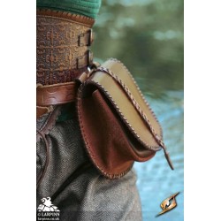 Medieval Laced Pouch - Brown - Large - LARP Costumes