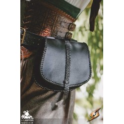 Medieval Laced Pouch - Black - Large - LARP Costumes