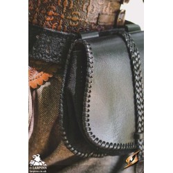 Medieval Laced Pouch - Black - Large - LARP Costumes