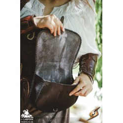 Medieval Laced Pouch - Black - Large - LARP Costumes
