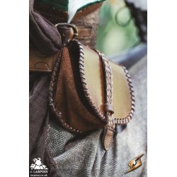 Medieval Laced Pouch - Brown - Small - LARP Costume
