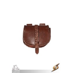 Medieval Laced Pouch - Brown - Small - LARP Costume
