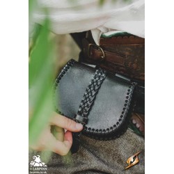 Medieval Laced Pouch - Black - Small - LARP Costume