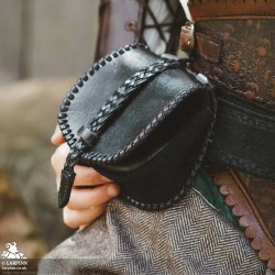Medieval Laced Pouch - Black - Small - LARP Costume