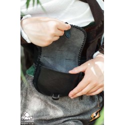 Medieval Laced Pouch - Black - Small - LARP Costume