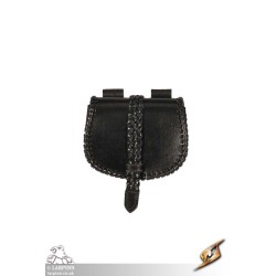 Medieval Laced Pouch - Black - Small - LARP Costume