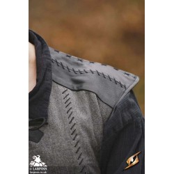 Rugged Canvas Jerkin - Grey & Black - LARP Costume