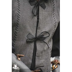 Rugged Canvas Jerkin - Grey & Black - LARP Costume