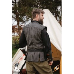 Rugged Canvas Jerkin - Grey & Black - LARP Costume