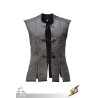 Rugged Canvas Jerkin - Grey & Black - LARP Costume