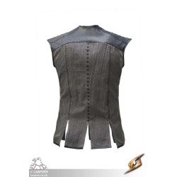 Rugged Canvas Jerkin - Grey & Black - LARP Costume