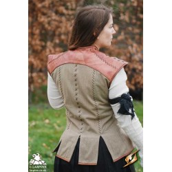 Rugged Canvas Jerkin - Dryad Green & Brown - LARP Costume