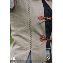 Rugged Canvas Jerkin - Dryad Green & Brown - LARP Costume