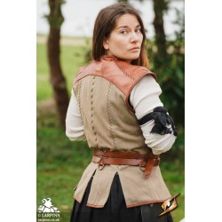 Rugged Canvas Jerkin - Dryad Green & Brown - LARP Costume