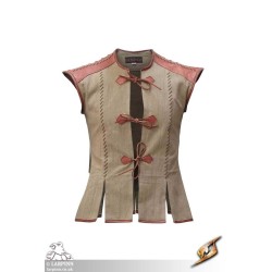 Rugged Canvas Jerkin - Dryad Green & Brown - LARP Costume