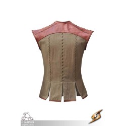 Rugged Canvas Jerkin - Dryad Green & Brown - LARP Costume