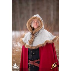 Fimbul Hood - Wool - Light Grey - LARP Costume