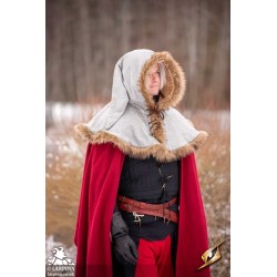 Fimbul Hood - Wool - Light Grey - LARP Costume