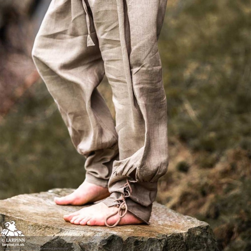 Wodan Linen Viking Breeches - Stone Gray - LARP Trousers