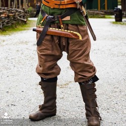 Wodan Linen Viking Breeches - Brown - LARP Trousers