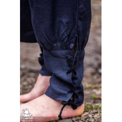 Wodan Linen Viking Breeches - Dark Blue - LARP Trousers