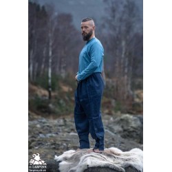 Wodan Linen Viking Breeches - Dark Blue - LARP Trousers