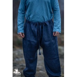 Wodan Linen Viking Breeches - Dark Blue - LARP Trousers