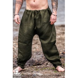Wodan Linen Viking Breeches - Olive - LARP Trousers