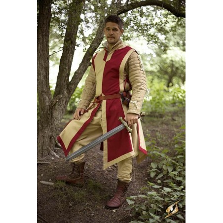 War Tabard - Dark Red & Beige