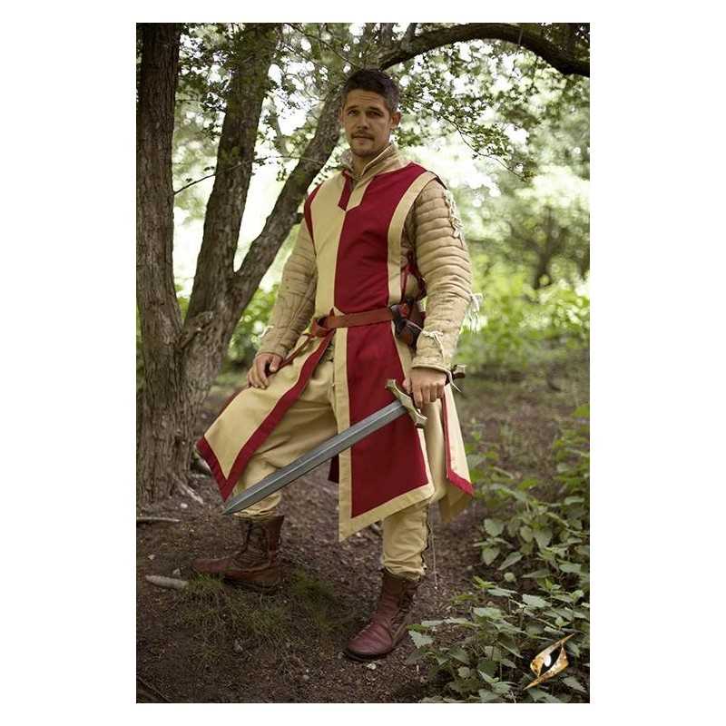 War Tabard - Dark Red / Beige - Coat of Arms Tabard - Medieval LARP Costume