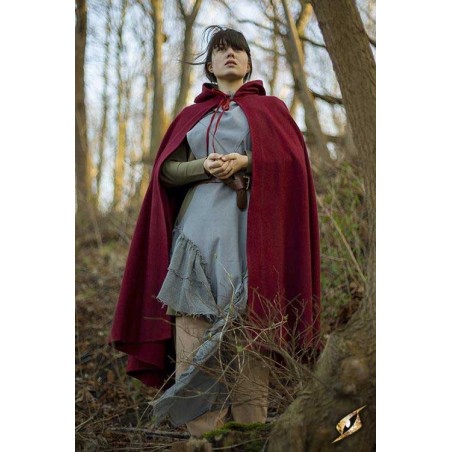 Woollen Cape - Dark Red