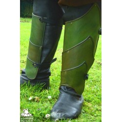 Alistair Leather Leg Greaves - Green