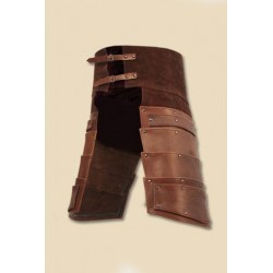 Ulric Upper Leg Armour - Brown Leather