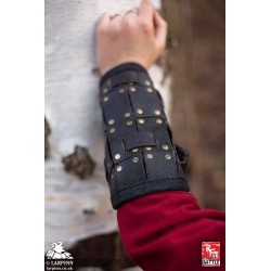 Fighter Leather Bracers - S - Black