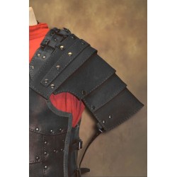 Ulric Leather Shoulder Armour - Black