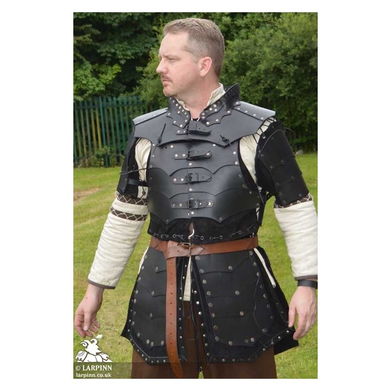 Ajax Leather Body Armour & Tasset Set - Black