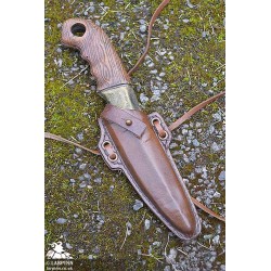 Woodsman Throwing Knife and Holder - Brown