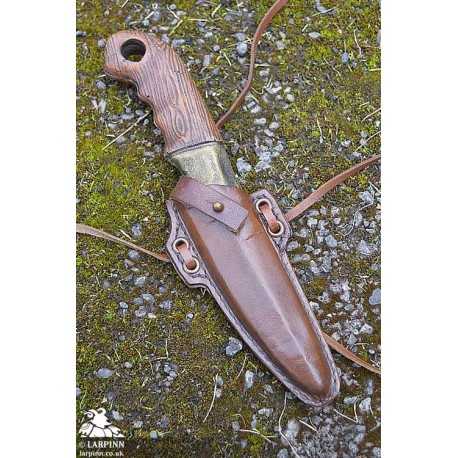 Woodsman Throwing Knife and Holder - Brown