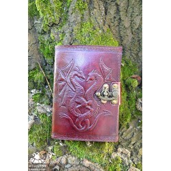Embossed Leather Journal - Dragon with Clasp