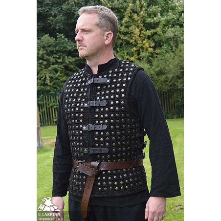 Robert Leather Vest Armour - Black