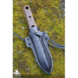 Thrust Throwing Knife and Holder - Black