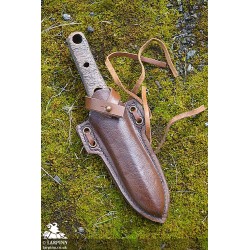 Thrust Throwing Knife and Holder - Brown