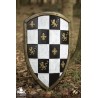 Checkered Knight Shield - White & Gold - 32IN x 20IN - LARP