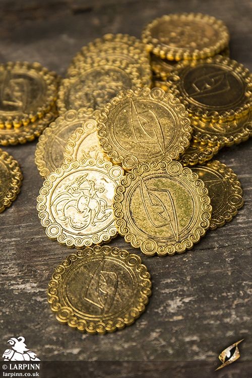 Paladin Roleplaying Dragon D2 Coin - Antique Gold Finish - Large 40mm RPG Accessory For D&D, Pathfinder & Tabletop Games