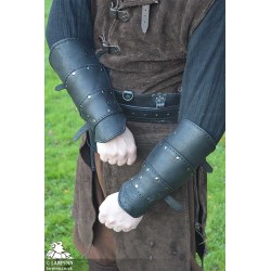 Ulric Arm Bracers - Black Leather