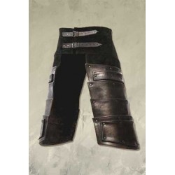 Ulric Upper Leg Armour - Black Leather
